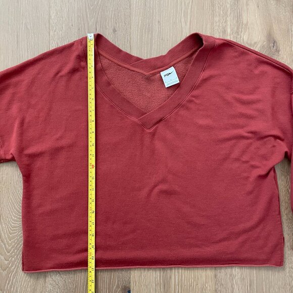 Nike Yoga Sweatshirt Women Medium Redstone Brown Rust Red Luxe Fleece DA0772-670 - Picture 6 of 12